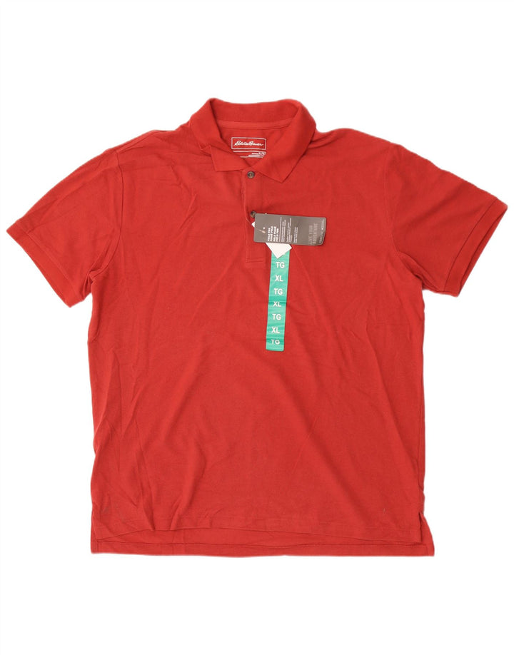 Camisa polo masculina Eddie Bauer XL algodão vermelho