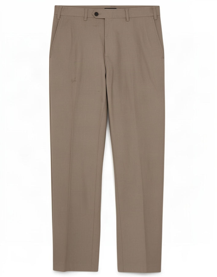 Calça masculina de ajuste regular Marks & Spencer W34 L33 cinza poliéster