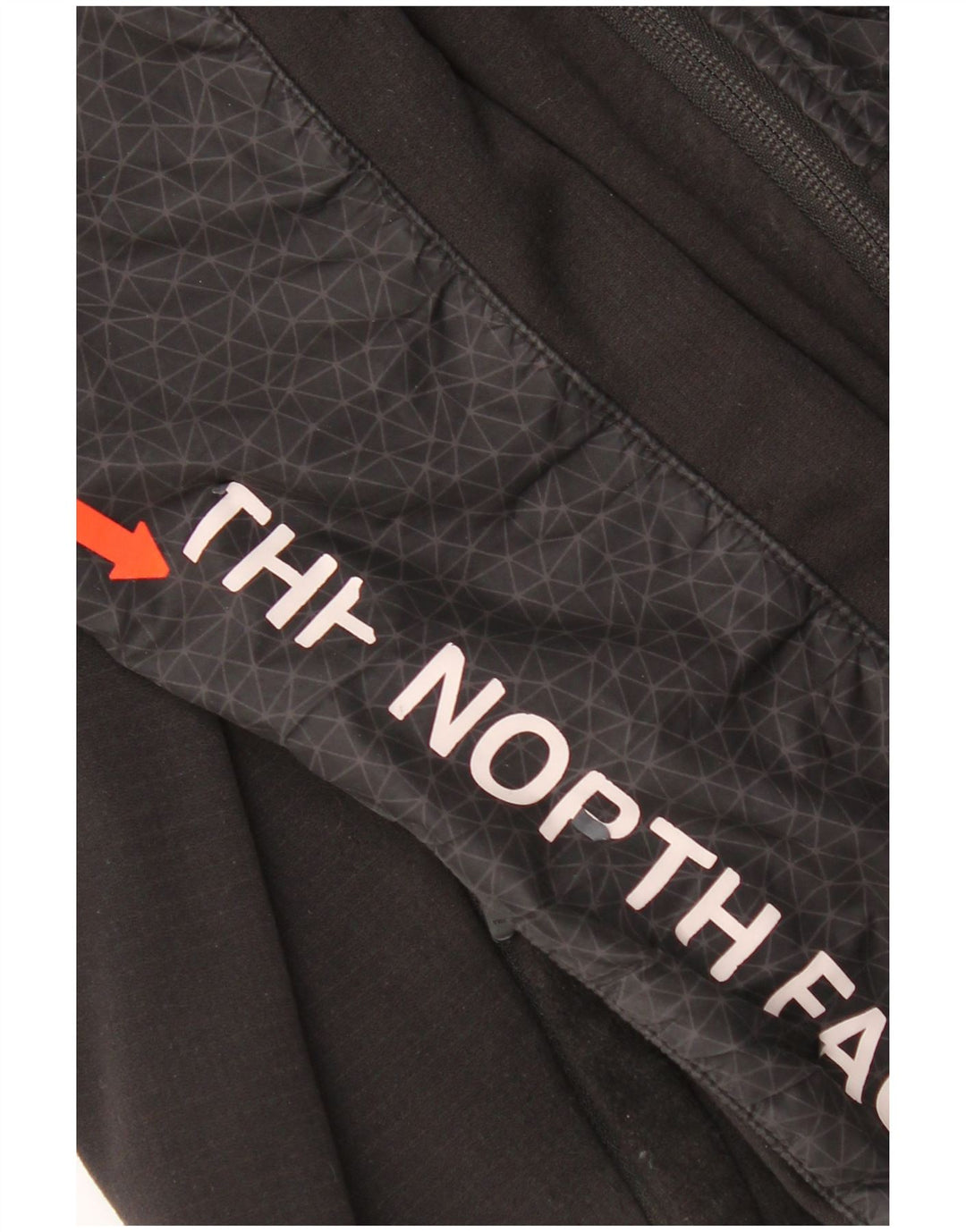 Suéter masculino The North Face com capuz e zíper gráfico pequeno preto geométrico