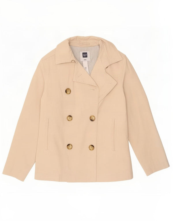 Gap Womens Pea Coat UK 12 Algodão Bege Médio