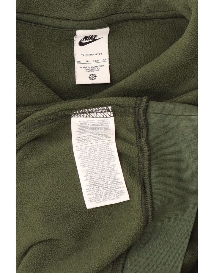 Jumper de lã com capuz gráfico masculino NIKE Therma-Fit XS verde poliéster