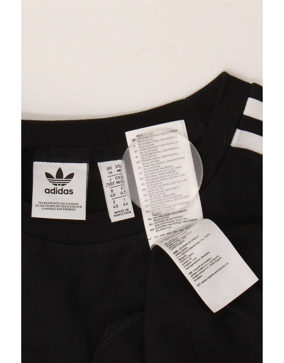 Adidas Camiseta Feminina Top UK 14 Médio Algodão Preto