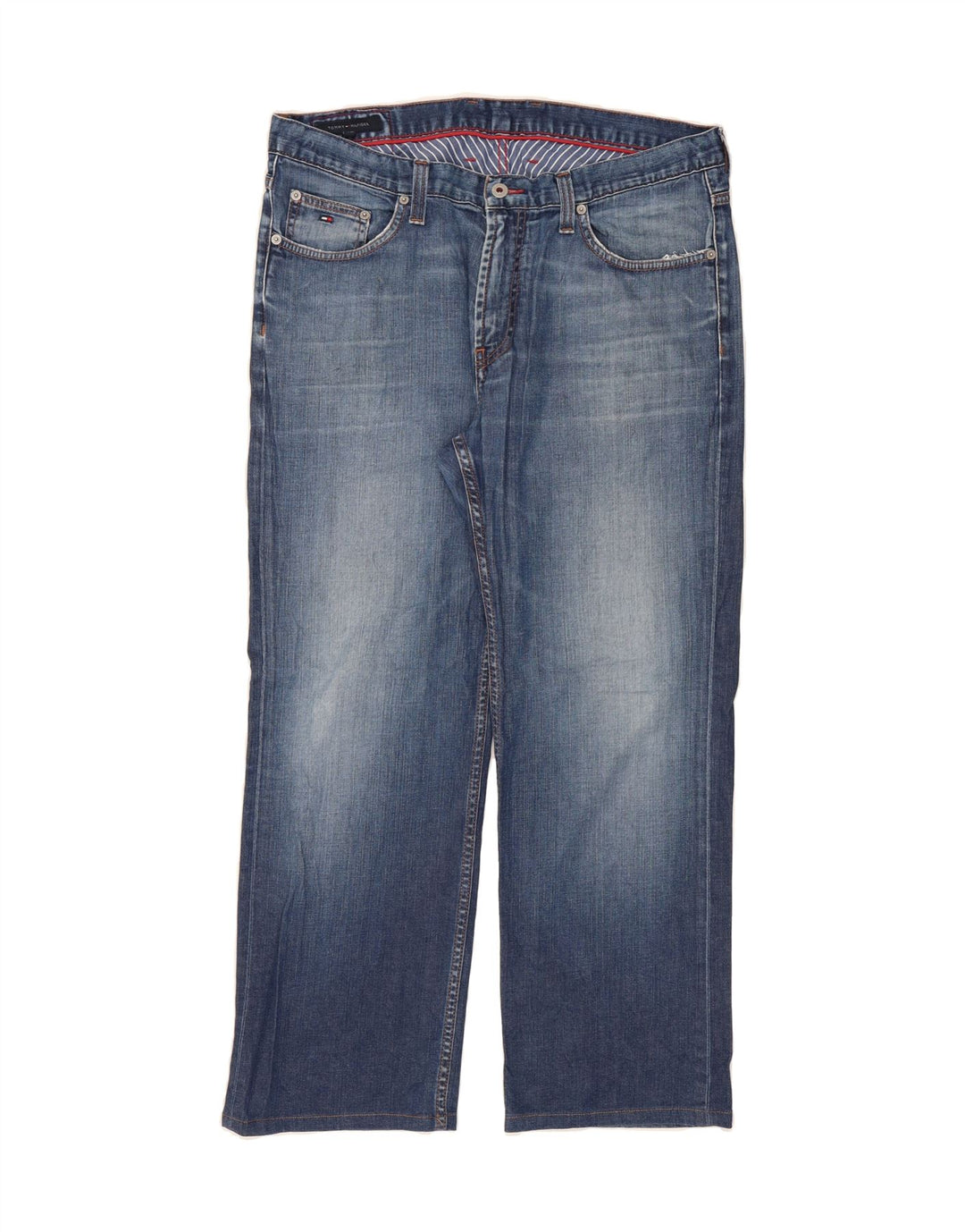 TOMMY HILFIGER Mens Straight Jeans W36 L27 Blue Cotton Vintage Tommy Hilfiger and Second-Hand Tommy Hilfiger from Messina Hembry 