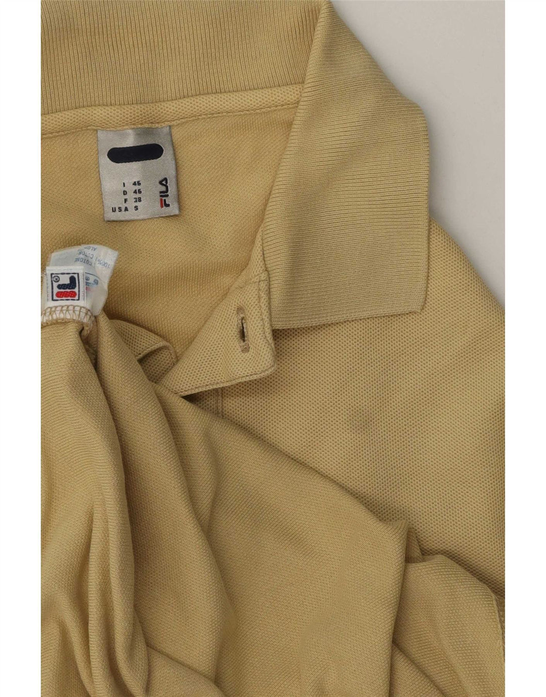 Camisa polo masculina Fila Regular Fit IT 46 pequeno algodão amarelo