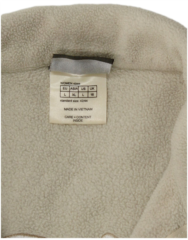 Jaqueta feminina de lã gráfica Jack Wolfskin Reino Unido 16 grande poliéster branco