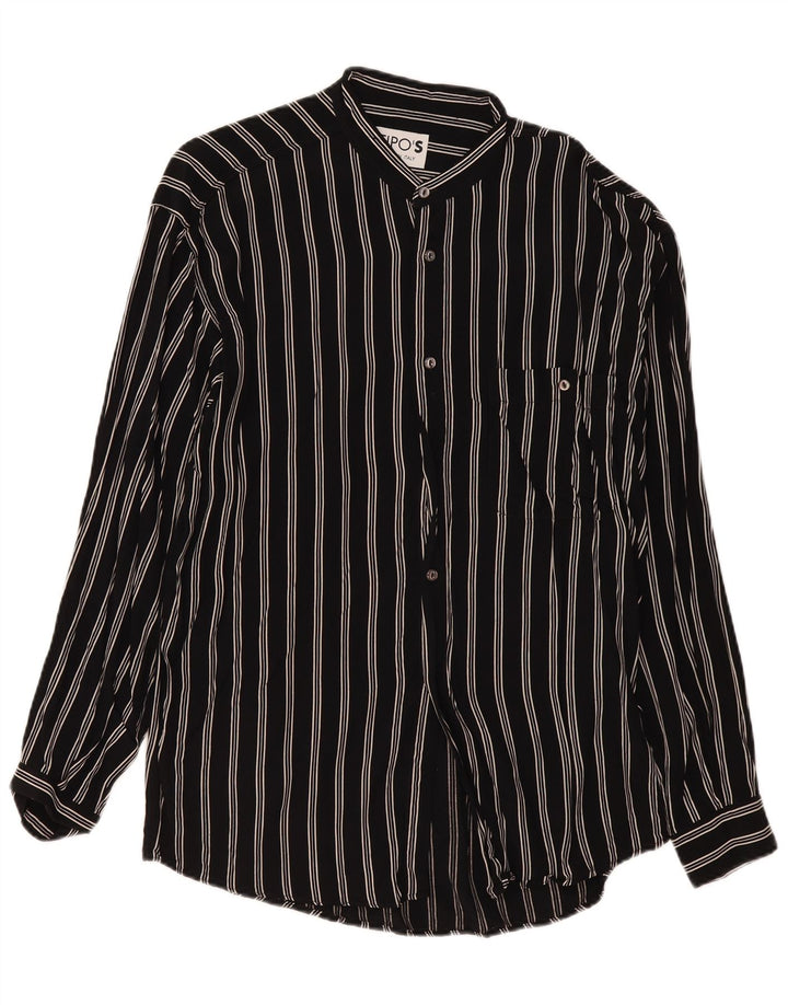 Camisa Masculina Tipo'S XL Viscose Listrada Preta