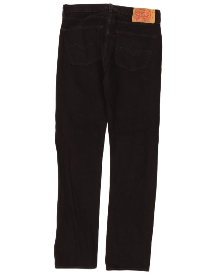 Jeans Levis 501 Straight Masculino W31 L34 Algodão Preto