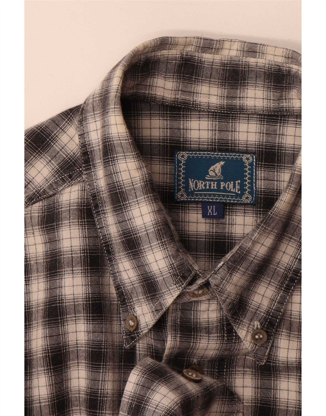 Camisa masculina de flanela North Pole XL preta xadrez