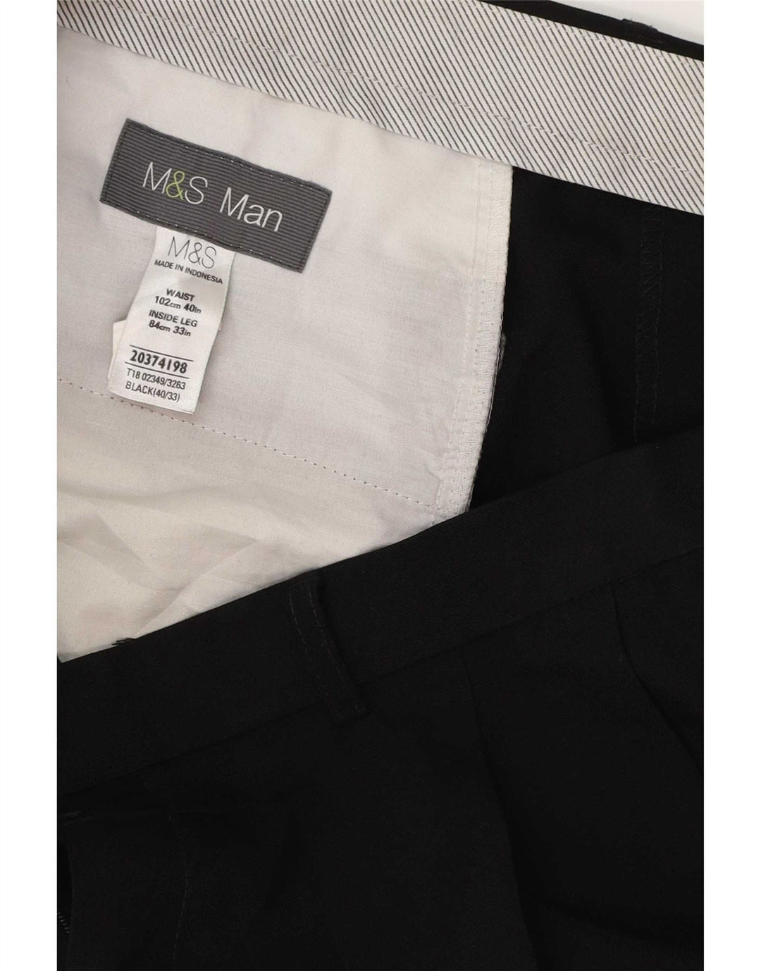 Calça masculina Marks & Spencer com pegged suit W40 L33 poliéster preto