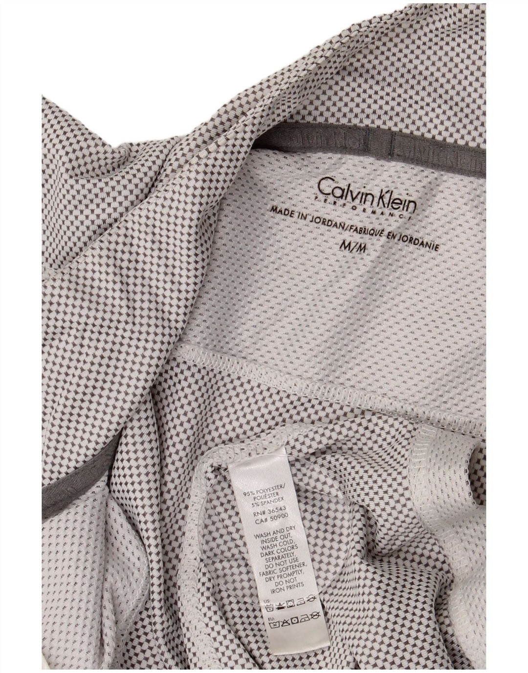 CALVIN KLEIN Mens Zip Neck Pulôver Treino Top Cinza Médio Manchado