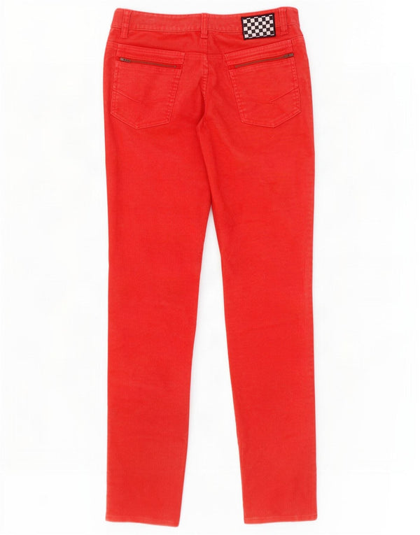 Calça feminina skinny de veludo Vans US 7 médio W32 L33 poliéster vermelho