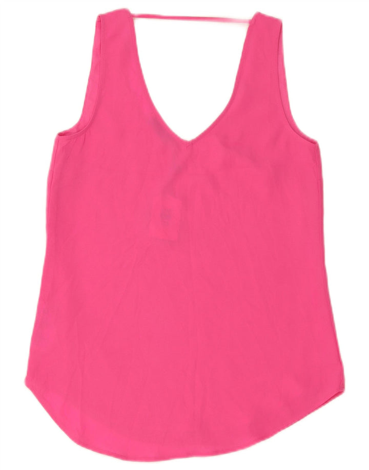 Blusa feminina sem mangas Oasis UK 8 poliéster rosa pequeno