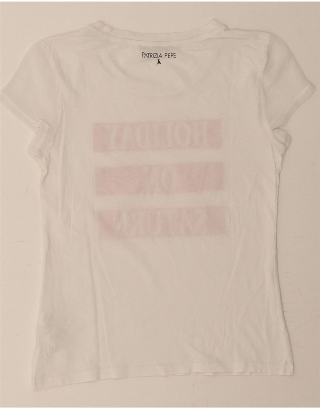 PATRIZIA PEPE Girls Graphic T-Shirt Top 13-14 Years  White Cotton Vintage Patrizia Pepe and Second-Hand Patrizia Pepe from Messina Hembry 