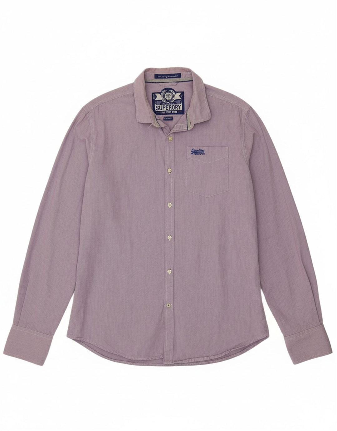 Camisa masculina SUPERDRY XL roxo algodão guingão
