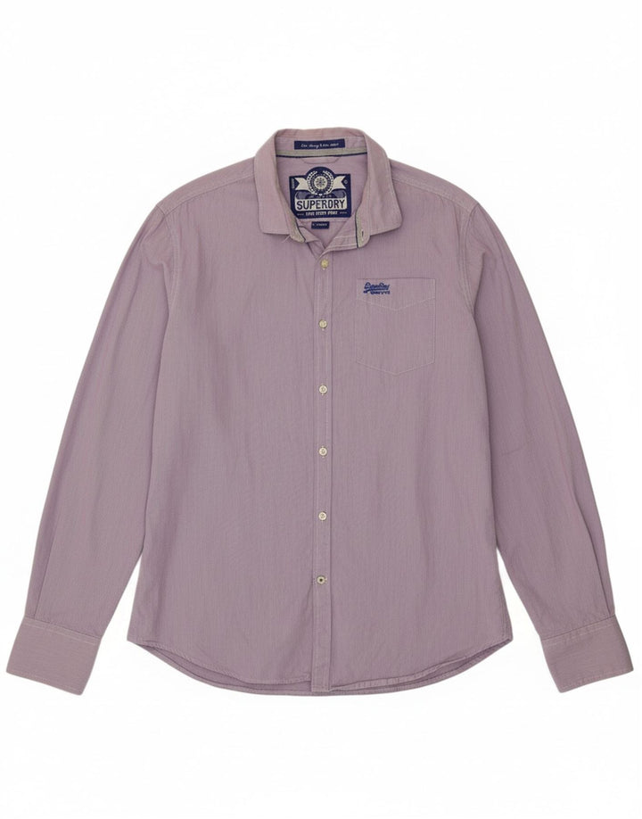 Camisa masculina SUPERDRY XL roxo algodão guingão