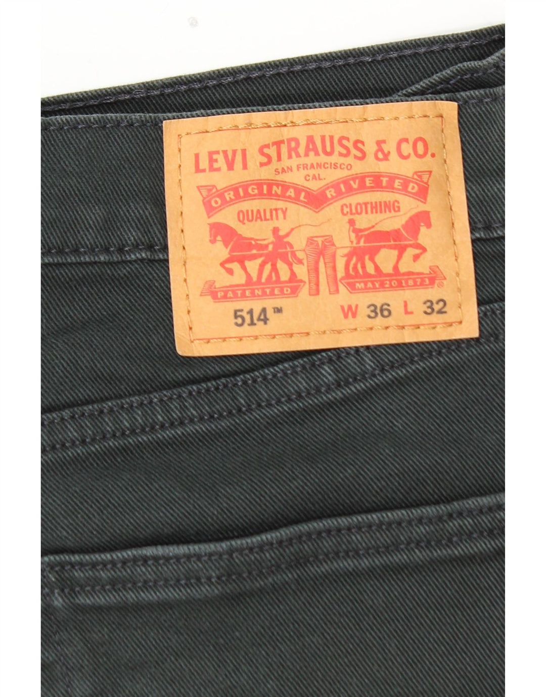 LEVI'S Masculino 514 Straight Jeans W36 L32 Algodão Preto