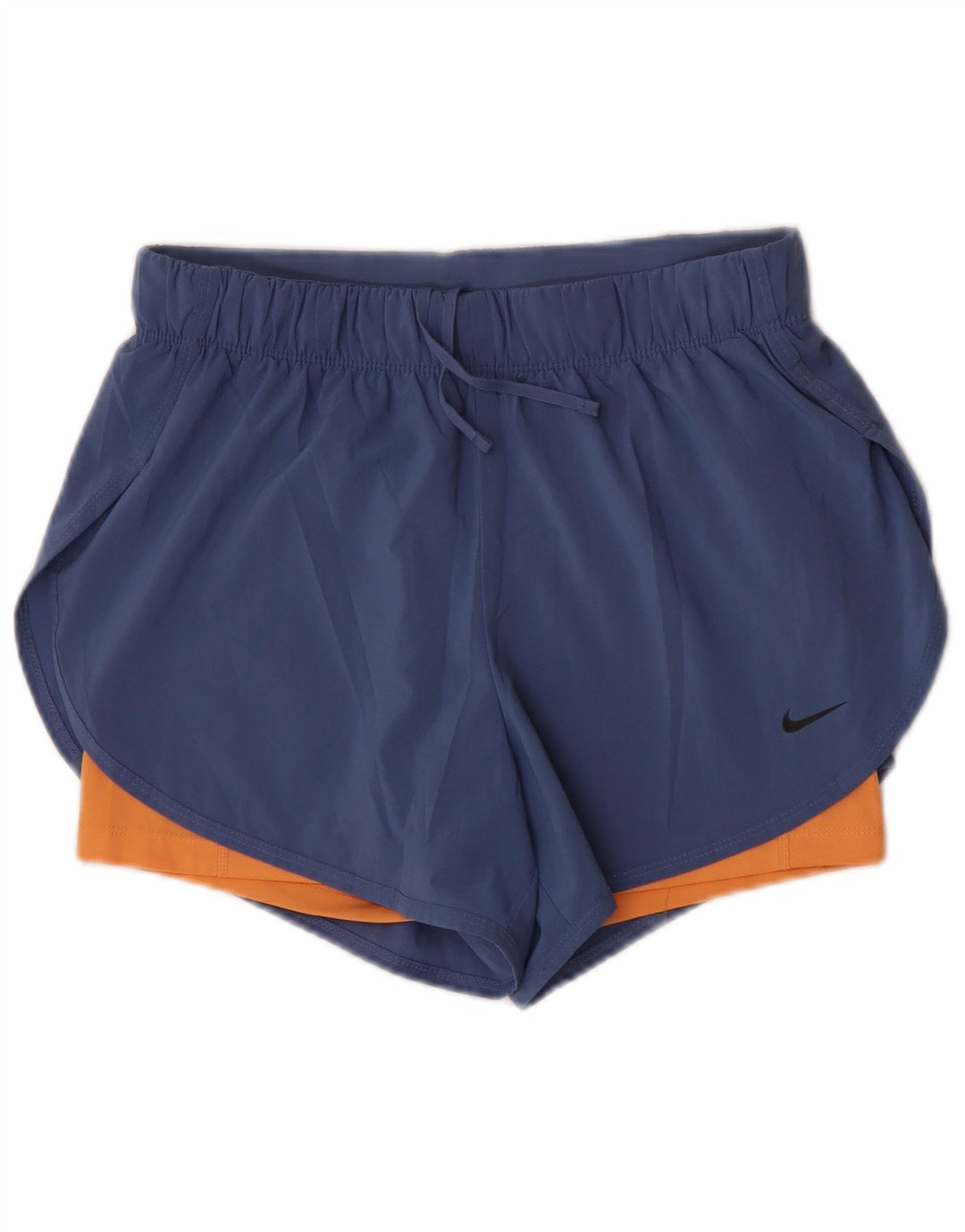 Nike Womens Dri Fit Sport Shorts UK 12 Medium Blue Colourblock Poliéster