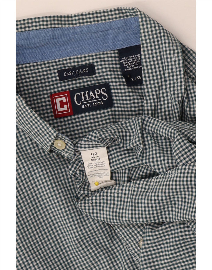 Camisa masculina Chaps grande algodão verde guingão