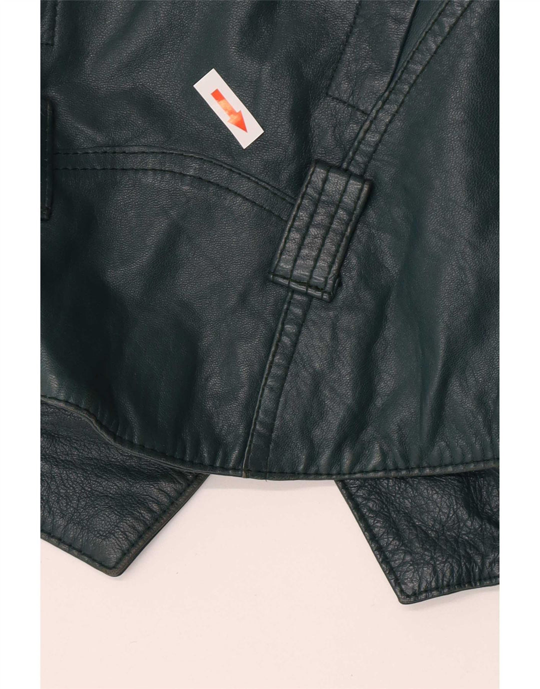 Jaqueta de couro vintage feminina EU 36 couro verde pequeno