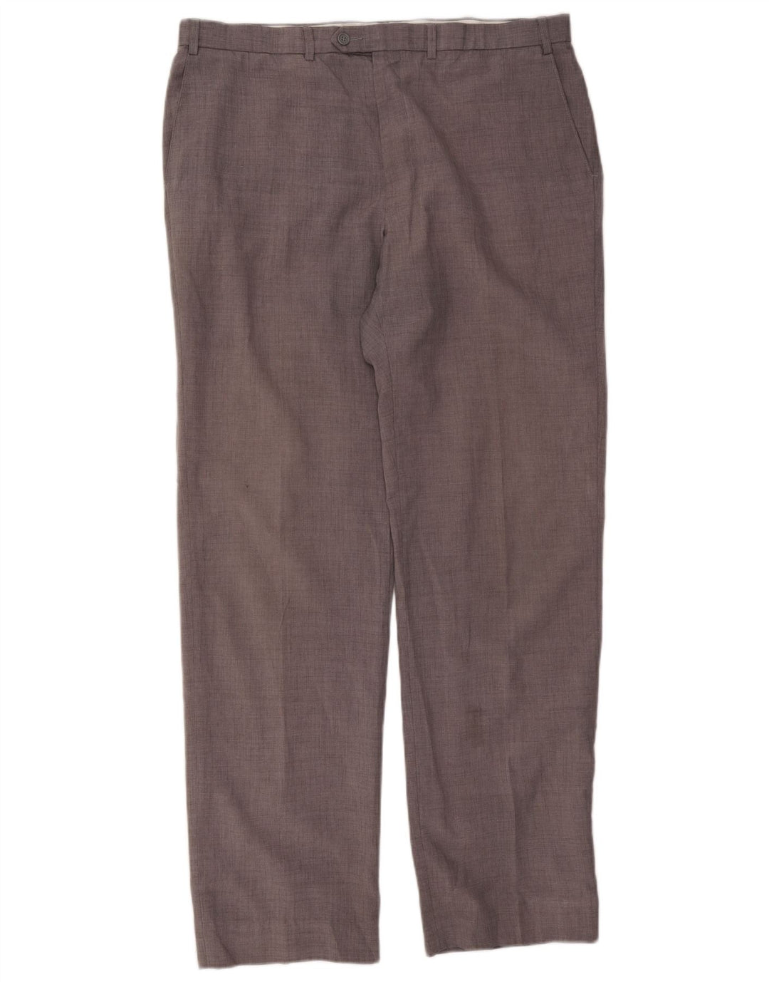 Calça masculina de terno reto Marks & Spencer W40 L35 poliéster cinza