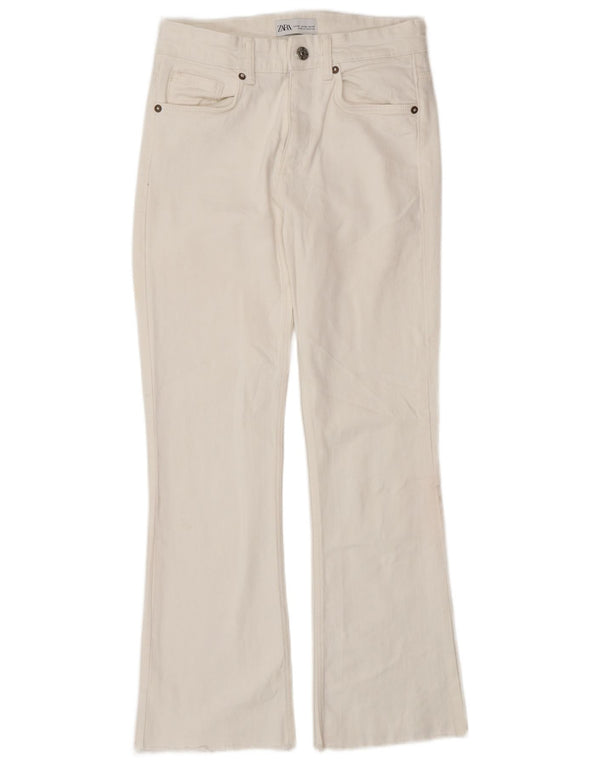 Calça jeans feminina Zara Bootcut EU 36 XS W26 L27 Branco