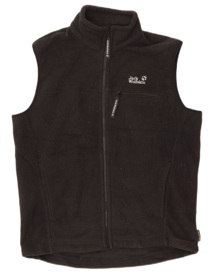 Colete masculino de lã Jack Wolfskin Reino Unido 36/38 poliéster preto médio