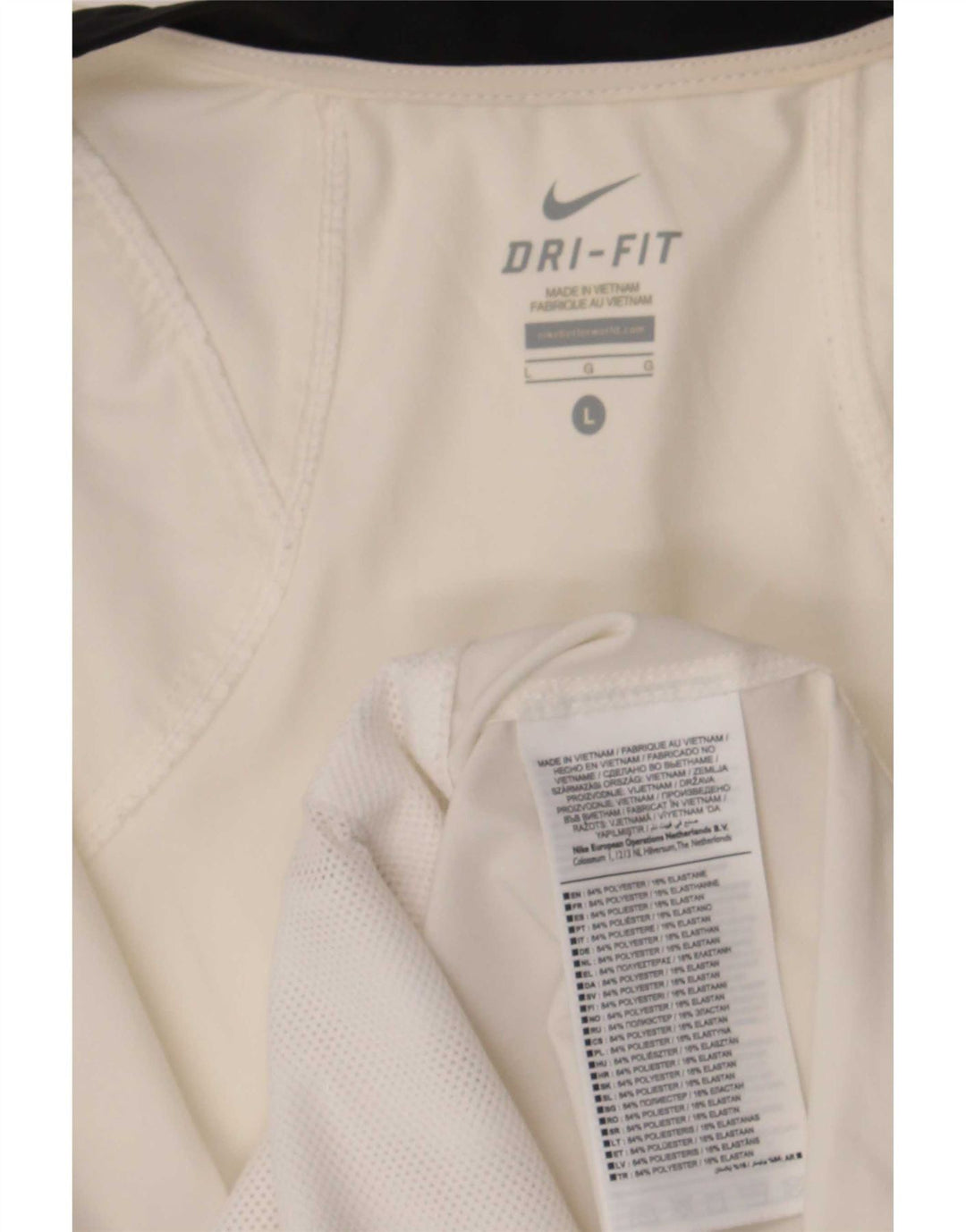 Nike Womens Dri Fit Tracksuit Top Jacket UK 16 Large White Colourblock