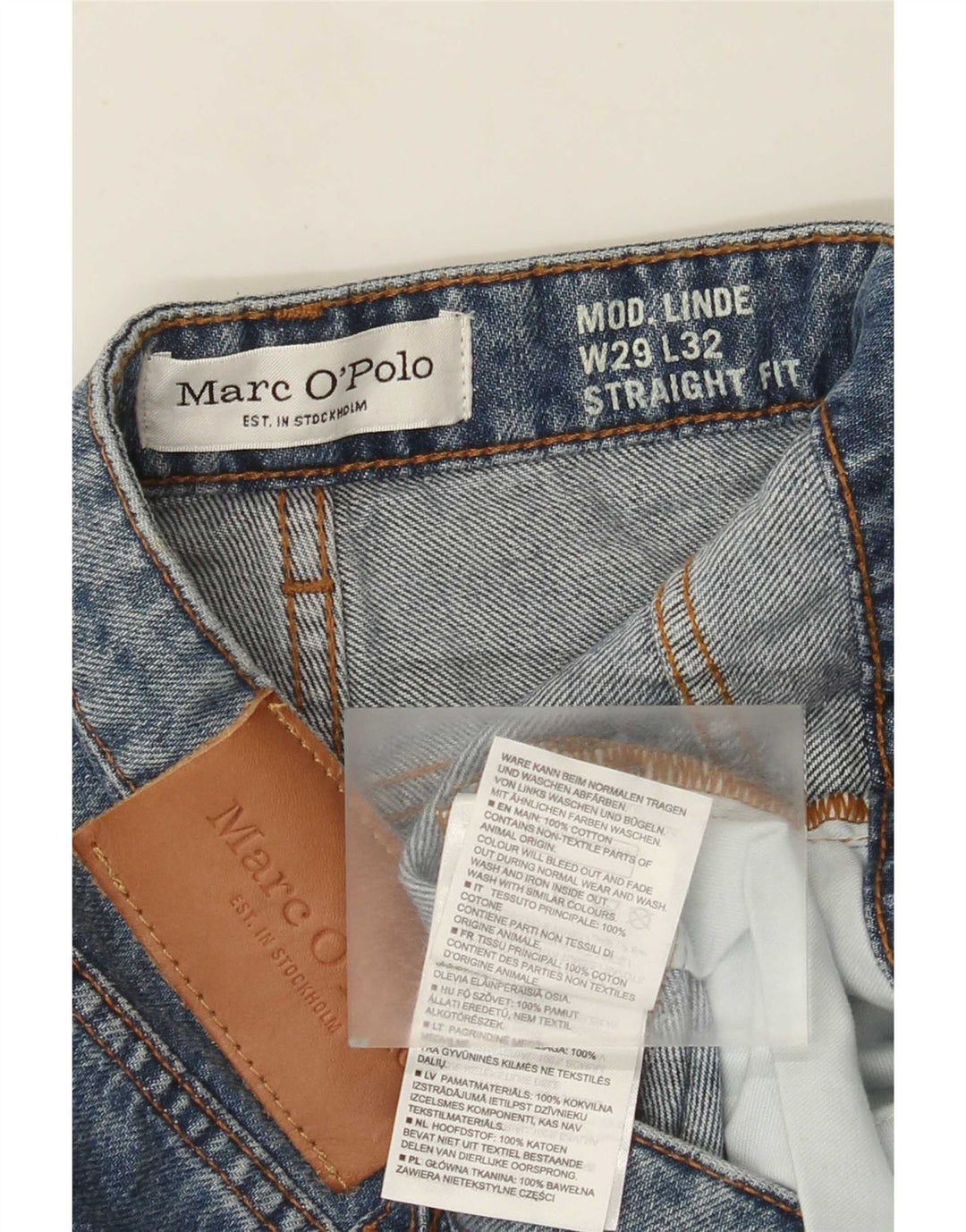 Calça jeans reta feminina Marc O'Polo W29 L27 algodão azul