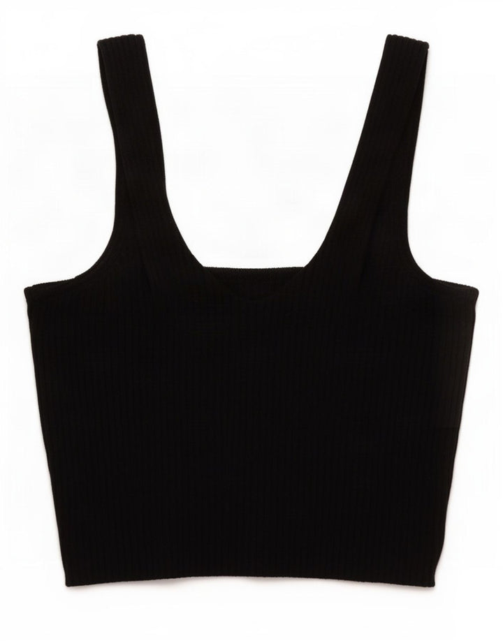 Zara Womens Cami Top UK 12 Médio Preto Viscose