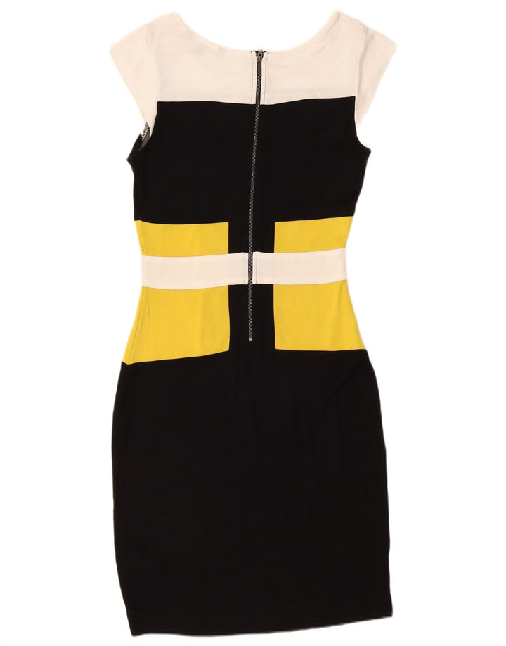Vestido bodycon feminino French Connection UK 12 bloco colorido preto médio