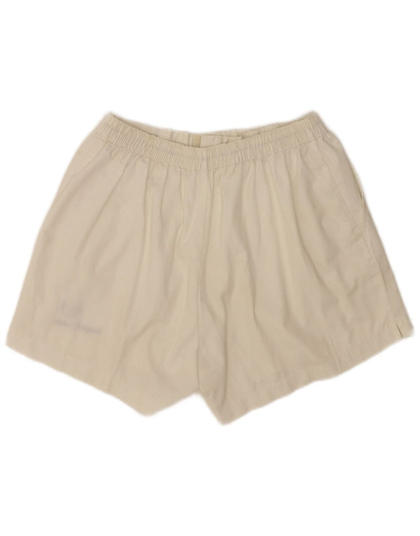 Shorts esportivos regulares femininos Sergio Tacchini W28 pequenos esportes brancos
