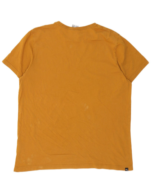 Puma Mens Graphic T-Shirt Top 2XL Algodão Marrom