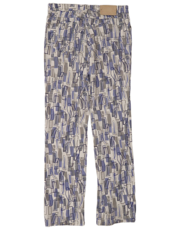 Trussardi Calça masculina reta casual W29 L32 multicolorida geométrica