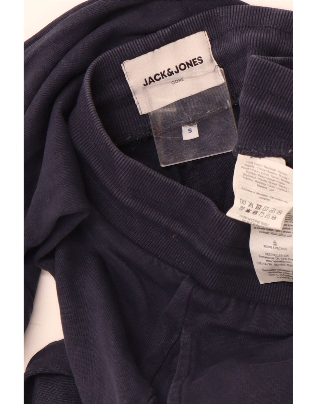 JACK & JONES Calça de treino masculina Joggers pequeno algodão azul marinho