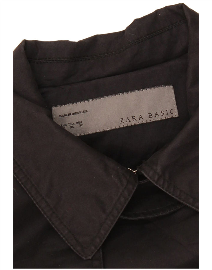 Casaco impermeável feminino Zara Reino Unido 18 XL preto