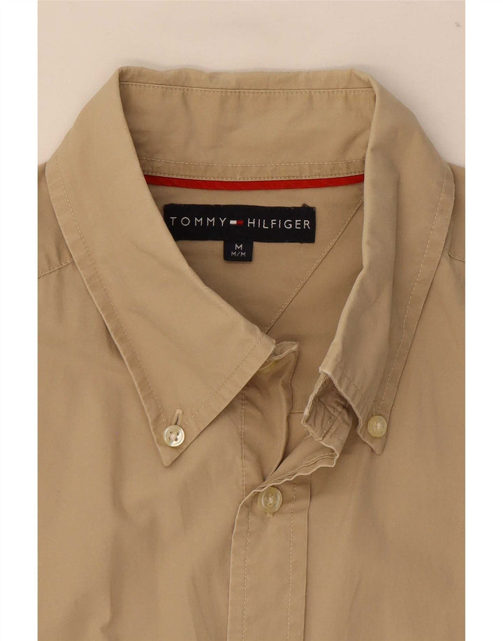 Camisa masculina Tommy Hilfiger algodão bege médio