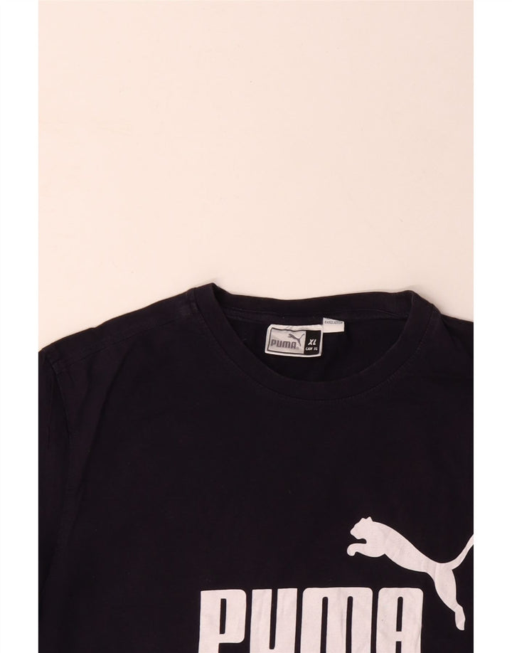 Camiseta gráfica masculina PUMA Top XL algodão azul marinho