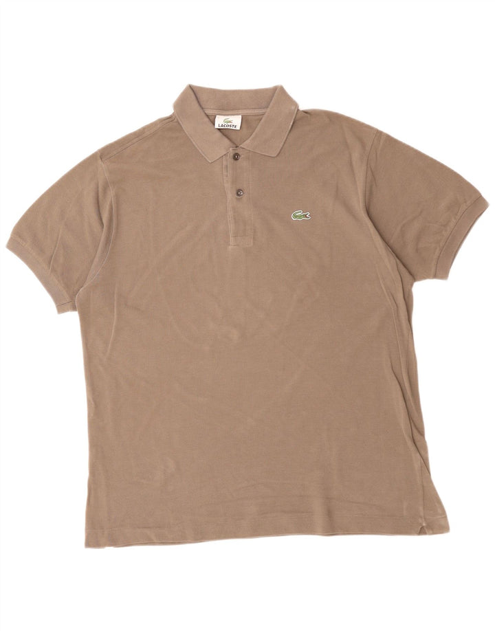 Camisa polo masculina Lacoste tamanho 5 grande algodão marrom