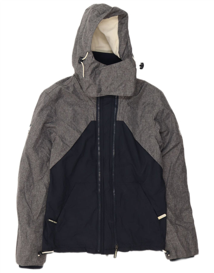 Jaqueta corta-vento masculina Superdry com capuz UK 36 Small Grey Colourblock