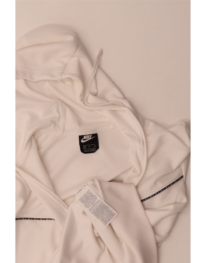 Suéter NIKE masculino com capuz e zíper médio branco poliéster