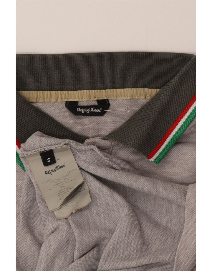 Camisa polo masculina Refrigiwear pequena cinza algodão
