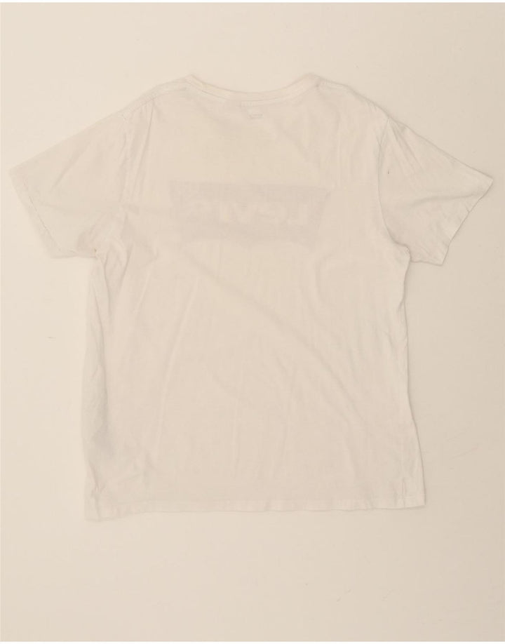 LEVI'S Mens Graphic T-Shirt Top Large White Cotton Vintage Levi's and Second-Hand Levi's from Messina Hembry 
