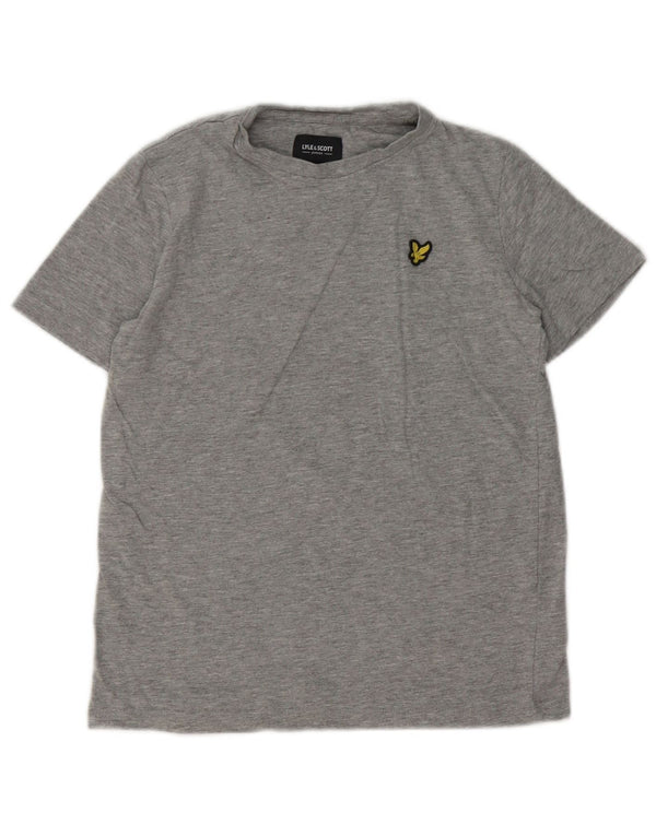 Camiseta masculina Lyle & Scott 10-11 anos algodão manchado cinza