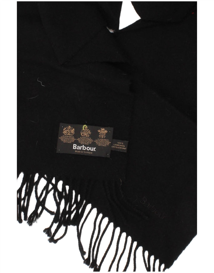 Cachecol feminino Barbour retangular tamanho único lã de cordeiro preta clássica
