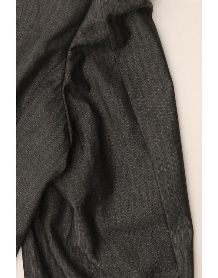 Jaqueta blazer masculina de 3 botões HUGO BOSS UE 48 lã listrada cinza médio