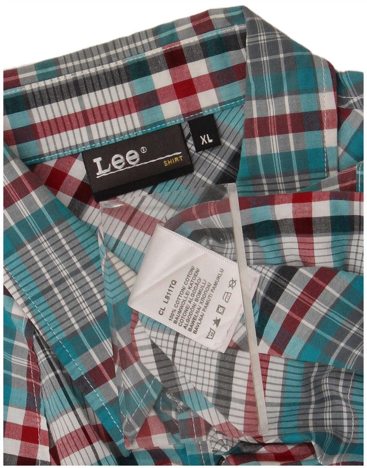 Camisa masculina de flanela Lee XL algodão xadrez multicolorido