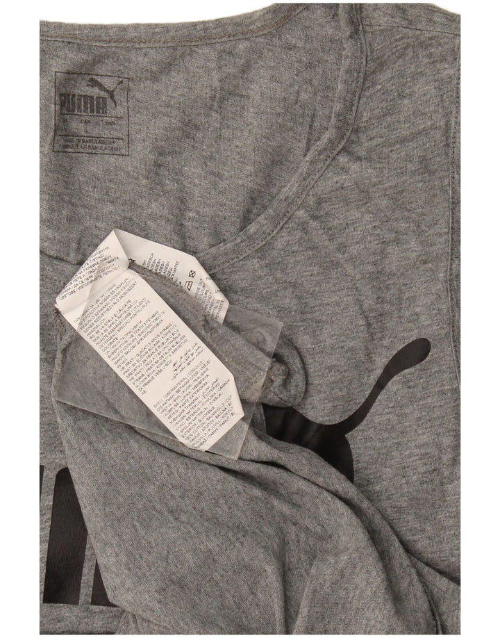Puma Mens Graphic Vest Top Grande Algodão Cinza