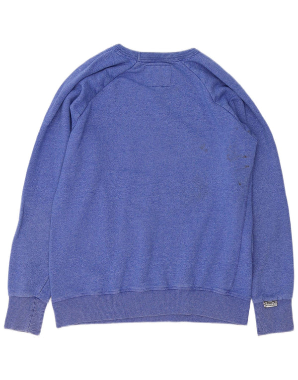 Superdry moletom gráfico masculino jumper grande algodão azul