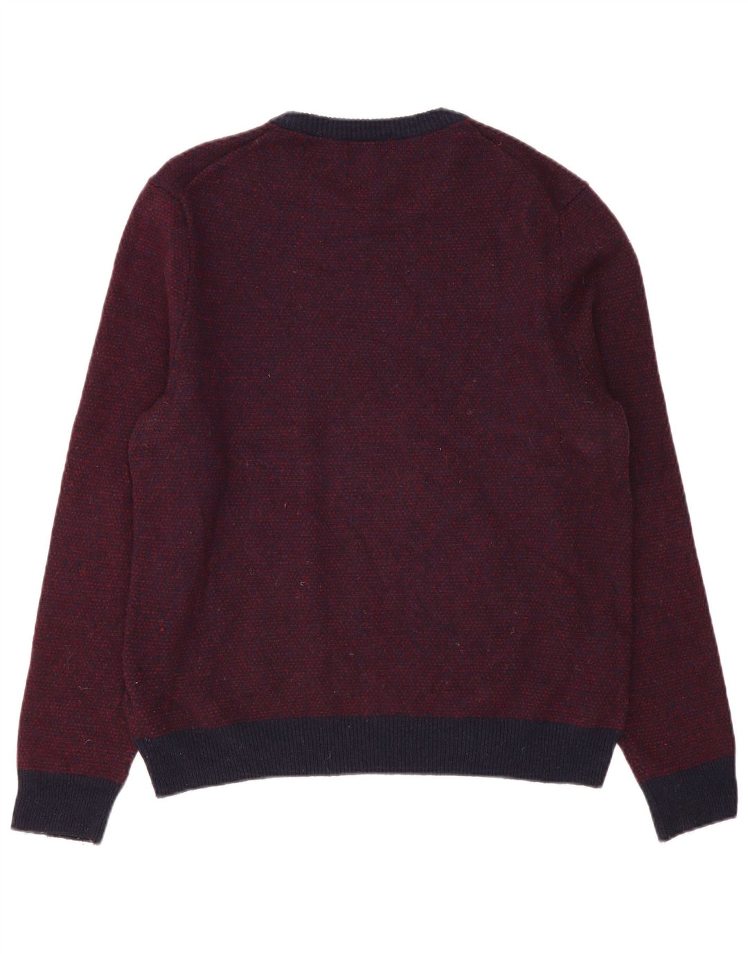 Suéter masculino Marks & Spencer com gola redonda XL lã de cordeiro cor de vinho