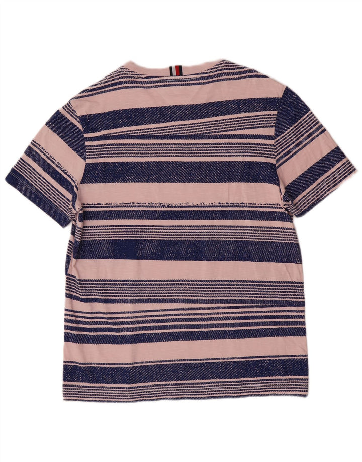 Camiseta masculina Tommy Hilfiger Regular Fit Top médio listrado rosa